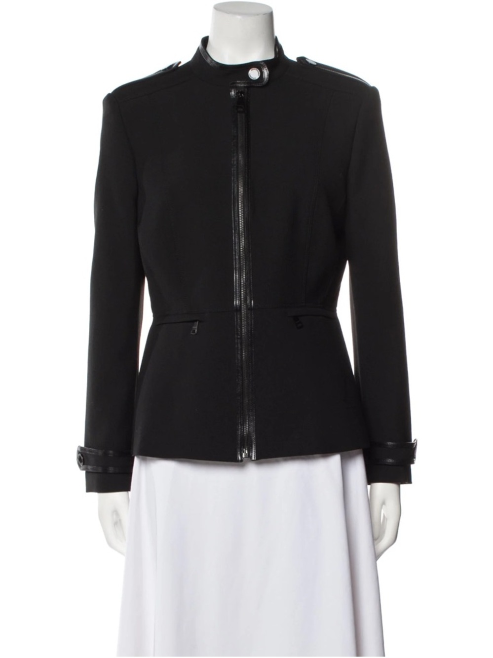Burberry Black Tailored Zip-Front Blazer